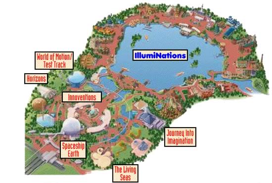 ImageMap of Epcot - Use links below